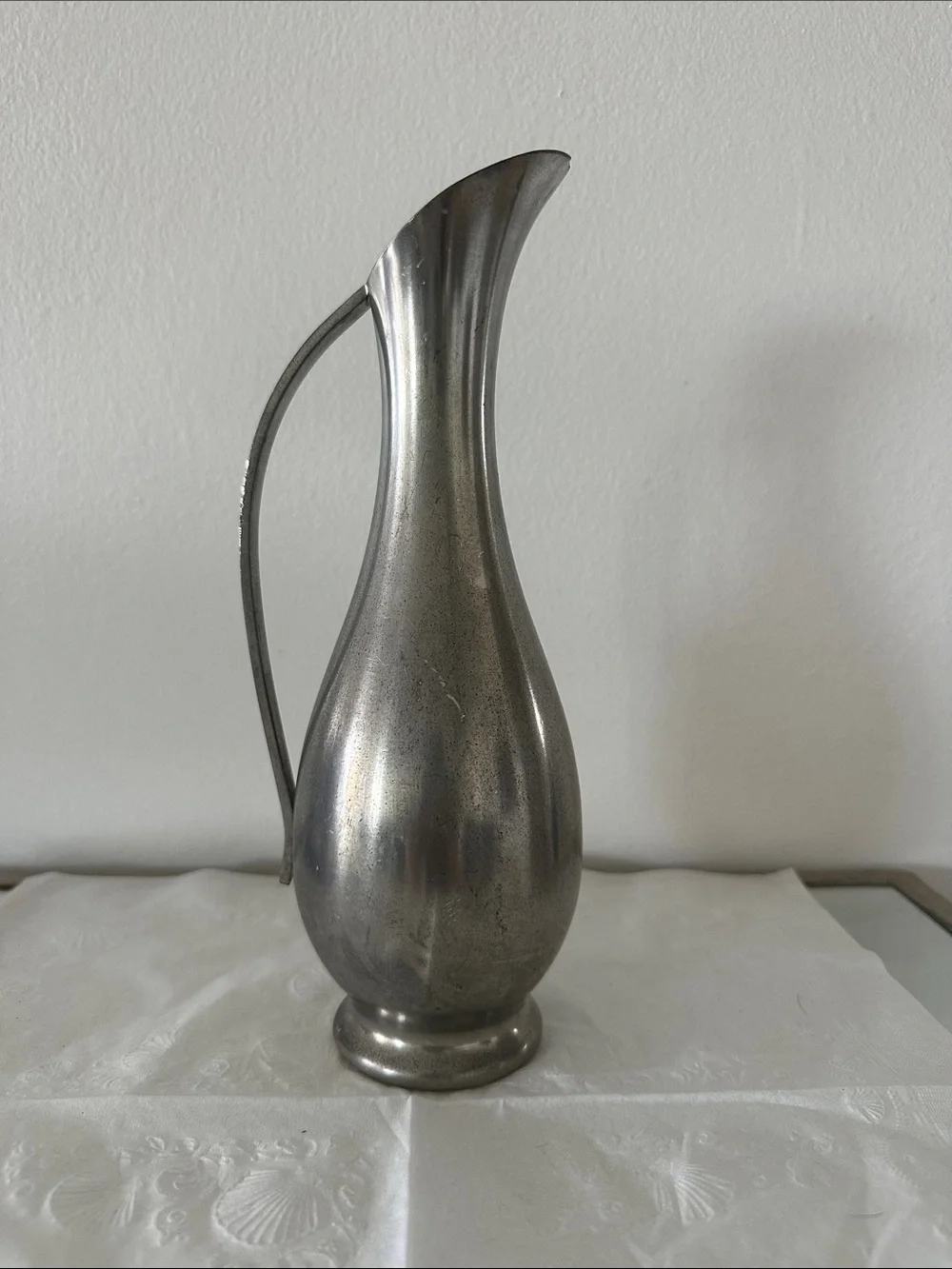Royal Holland Pewter-Finish Decorative Pitcher Vase - Sleek Metallic Accent